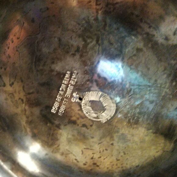 Meridian B Co Silver Plate Devil Pitcher Ceramic Liner 1868 Victorian 13.5" - Picture 9 of 9